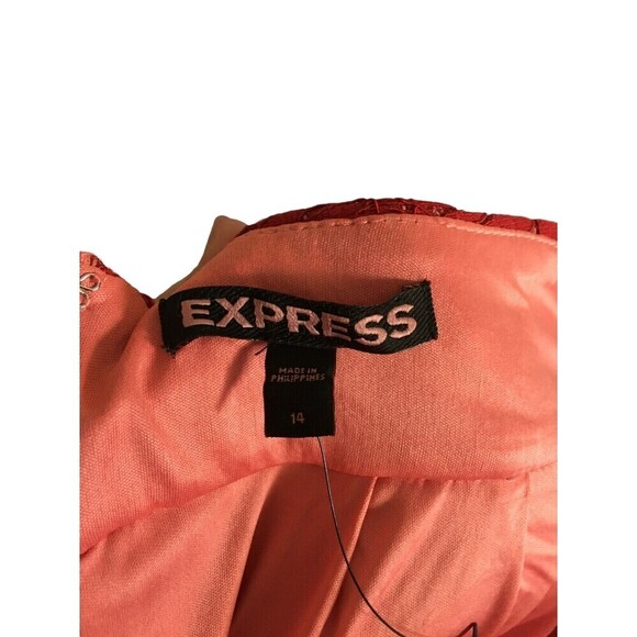 Express Short Skirt Women's Size 14 Red Lace Back Zipper - Picture 7 of 8